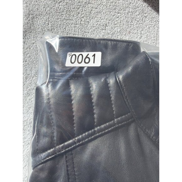 NWT Nordstrom Black Leather Moto Jacket With Quilted Detailing For Women - Picture 16 of 16